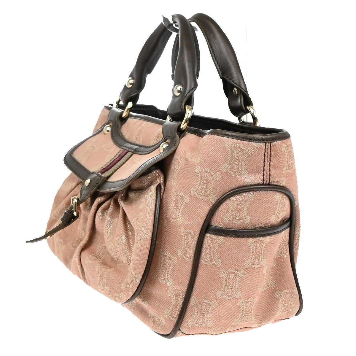 Celine Boogie Satchel Macadam, PINK, CANVAS, Handbag