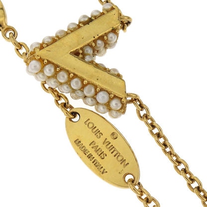 Louis Vuitton Essential V Perle Necklace Metal with Faux Pearls, Gold, Gold Plated, Necklace