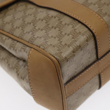 Celine Vintage Macadam Handbag Canvas and Leather, Beige, Canvas, Handbag