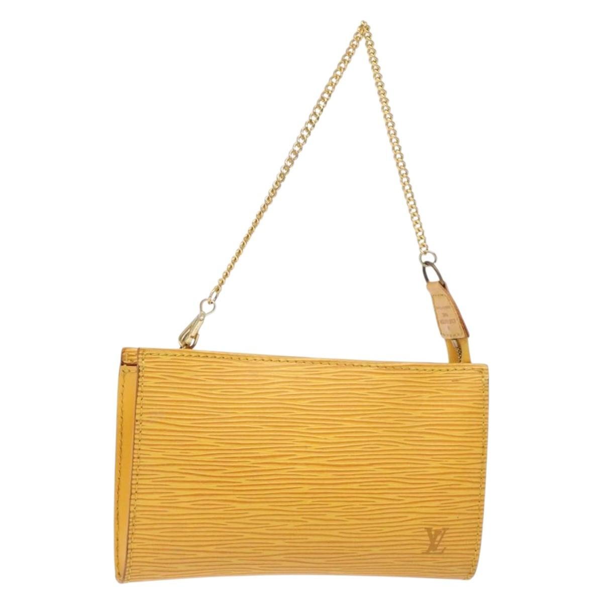 Louis Vuitton Pochette Accessoires Epi Leather, YELLOW, LEATHER, Clutche & pouche