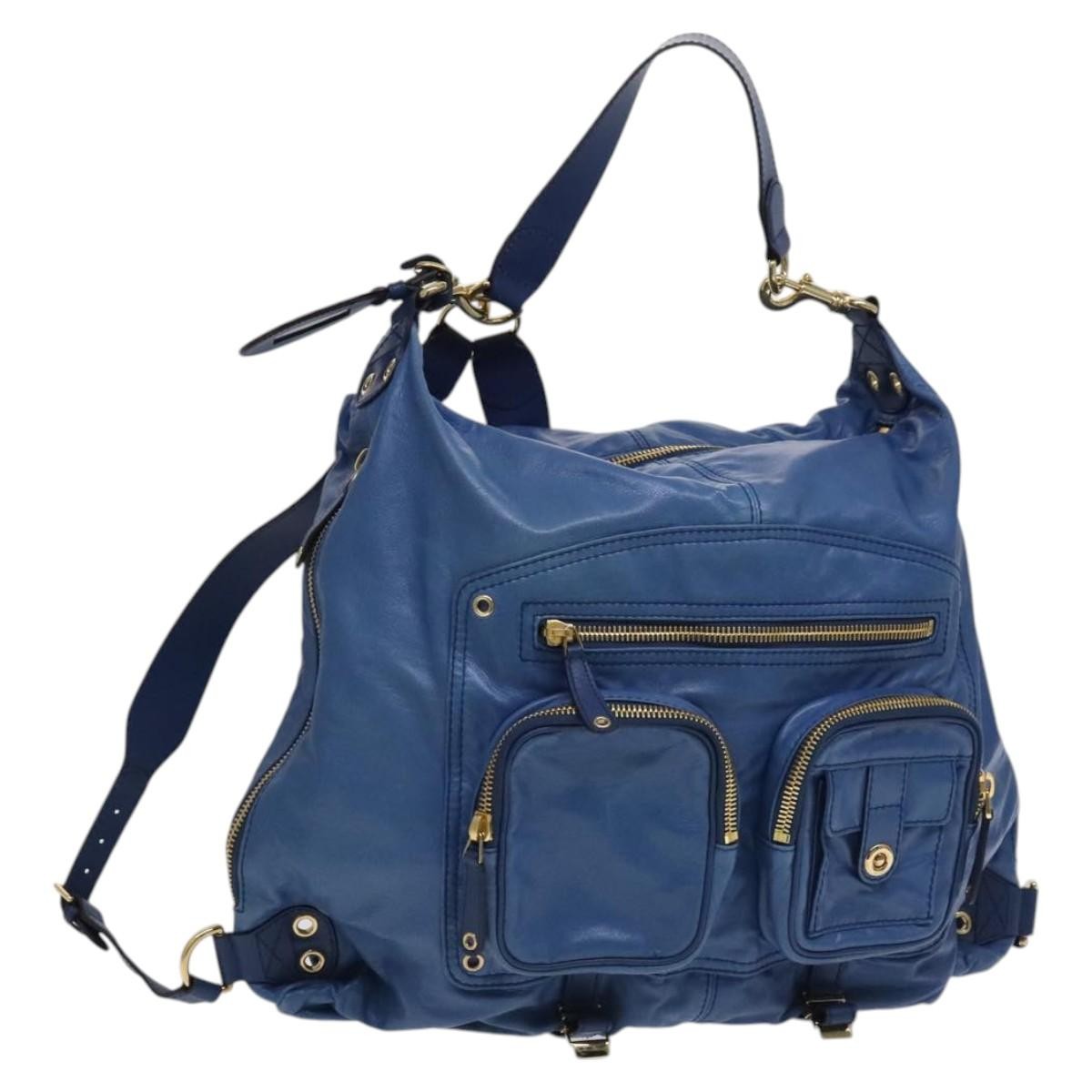 Gucci Darwin Convertible Backpack Leather, BLUE, LEATHER, Backpack