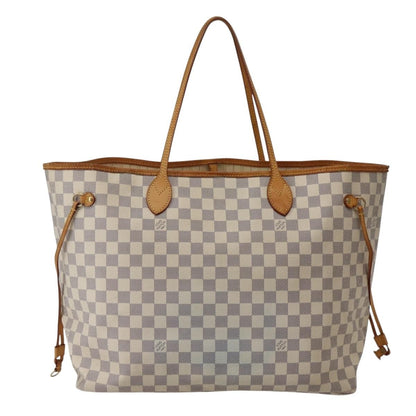 Louis Vuitton Neverfull Tote Damier azur, WHITE, CANVAS, Tote bag