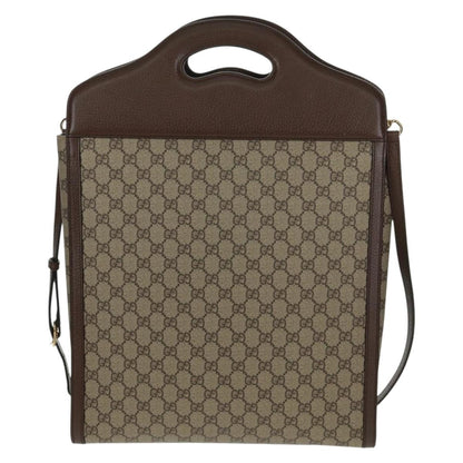 Gucci Cut Out Handle Tote Printed GG Coated Canvas, Beige, Canvas, Tote Bag