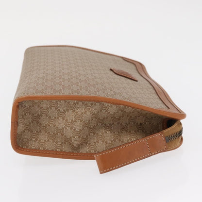 Celine Macadam Pochette Canvas and Leather, BEIGE, CANVAS, Clutche & pouche