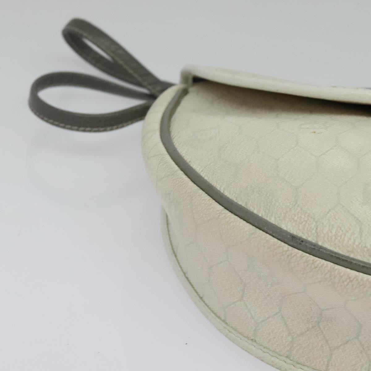 Christian Dior Vintage Honeycomb Shoulder Bag Canvas, WHITE, CANVAS, Shoulder bag