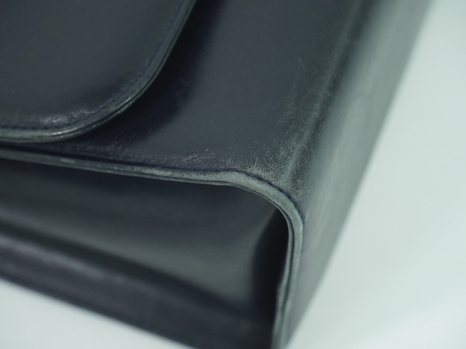 Salvatore Ferragamo Gancini Shoulder Bag Leather, NAVY, LEATHER, Shoulder bag