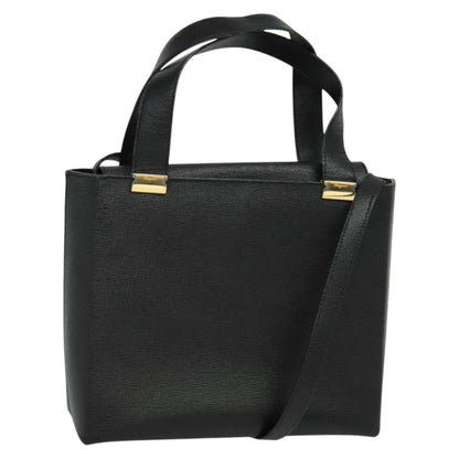 Salvatore Ferragamo Vintage Handbag Leather, BLACK, LEATHER, Handbag