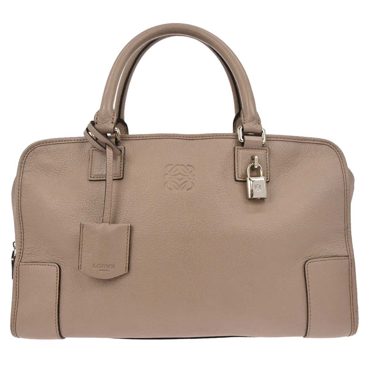 Loewe Amazona Bag Leather, Beige, Leather, Handbag