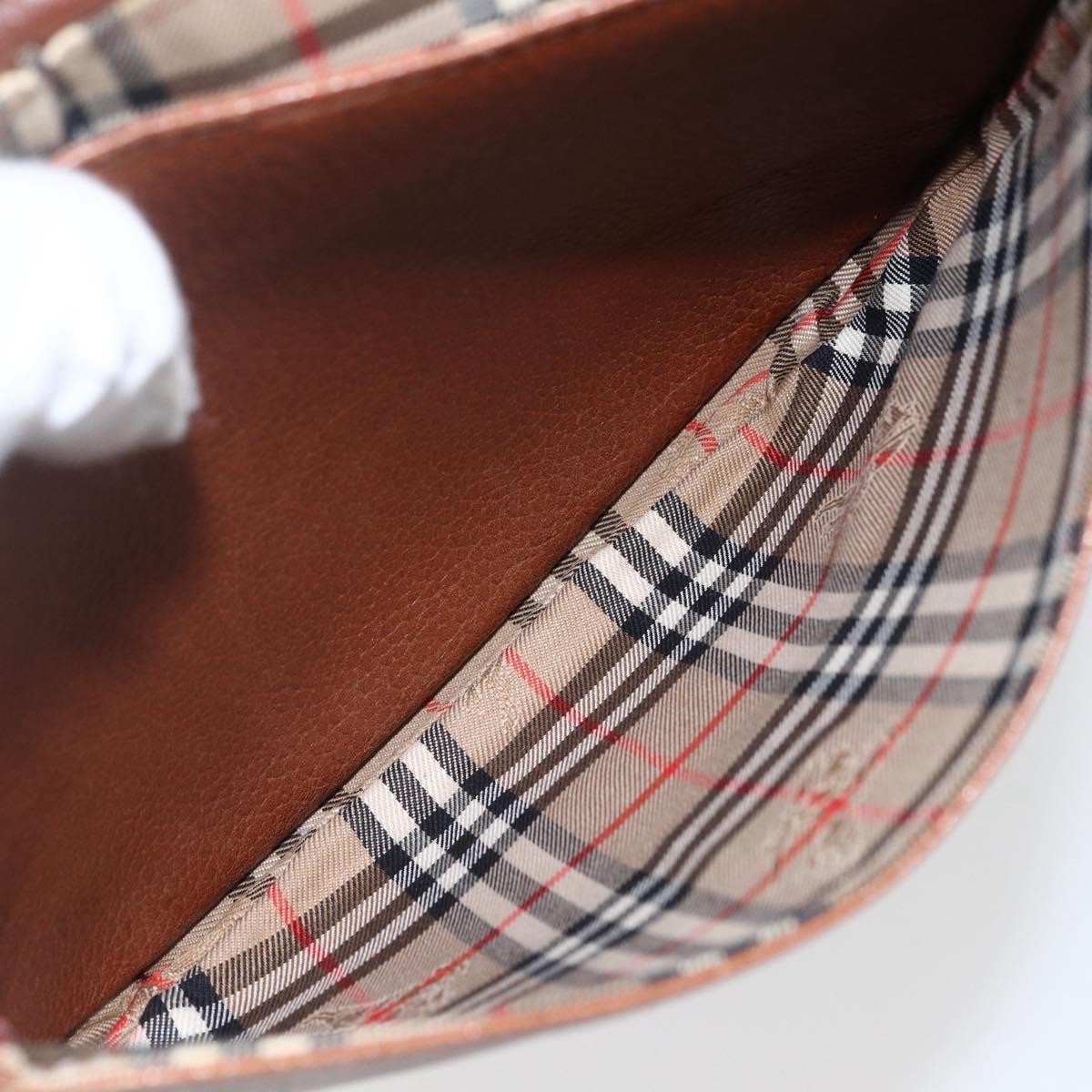 Burberry Vintage Shoulder Bag Leather, BROWN, LEATHER, Shoulder bag