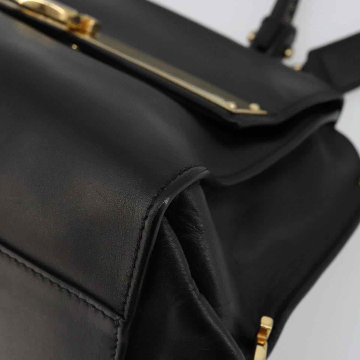 Salvatore Ferragamo Sofia Satchel Leather, Black, Leather, Handbag
