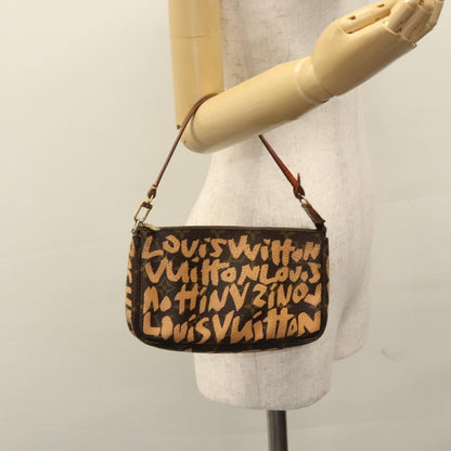 Louis Vuitton Pochette Accessoires Limited Edition Monogram Graffiti, ORANGE, CANVAS, Bag