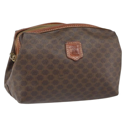 Celine Macadam Pochette Canvas and Leather, BROWN, CANVAS, Clutche & pouche
