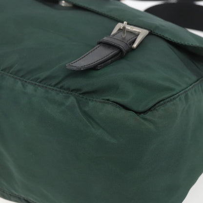 Prada Double Buckle Flap Messenger Bag Tessuto, GREEN, NYLON, Shoulder bag