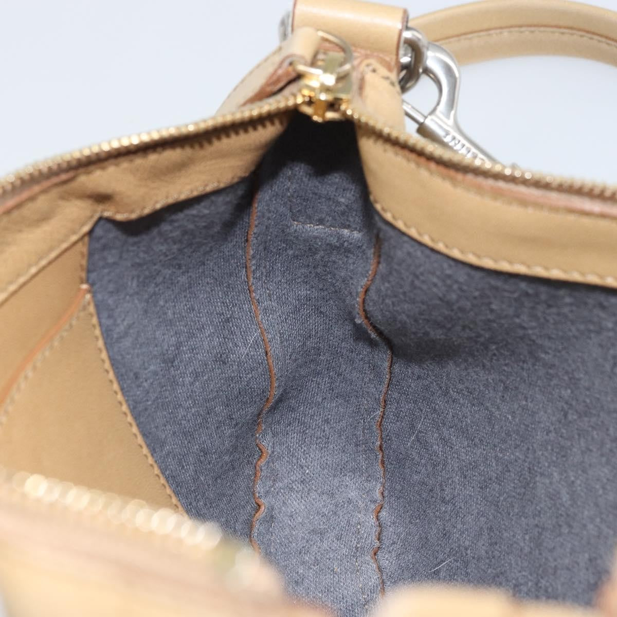 Celine Vintage Shoulder Bag Leather, BEIGE, LEATHER, Shoulder bag
