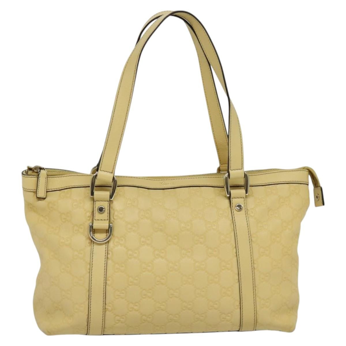 Gucci Abbey Zip Tote Guccissima, YELLOW, CANVAS, Tote bag