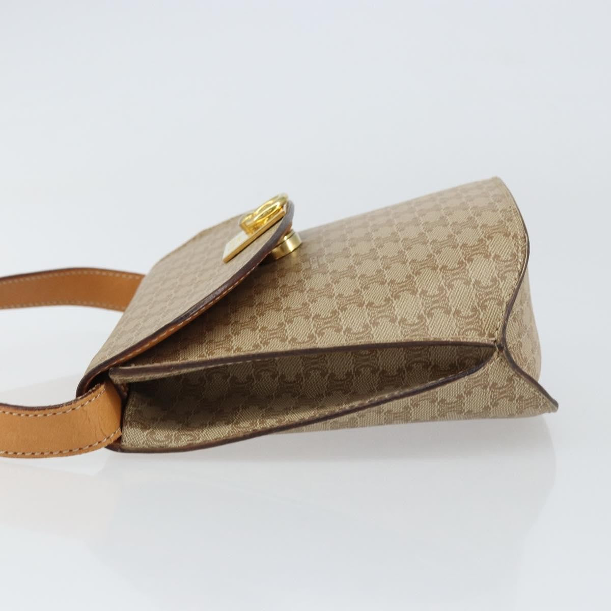 Celine Vintage Macadam Shoulder Bag Canvas, BEIGE, CANVAS, Shoulder bag
