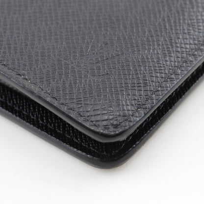 Louis Vuitton Brazza Long Bifold wallet Taiga Leather, BLACK, LEATHER, Wallets