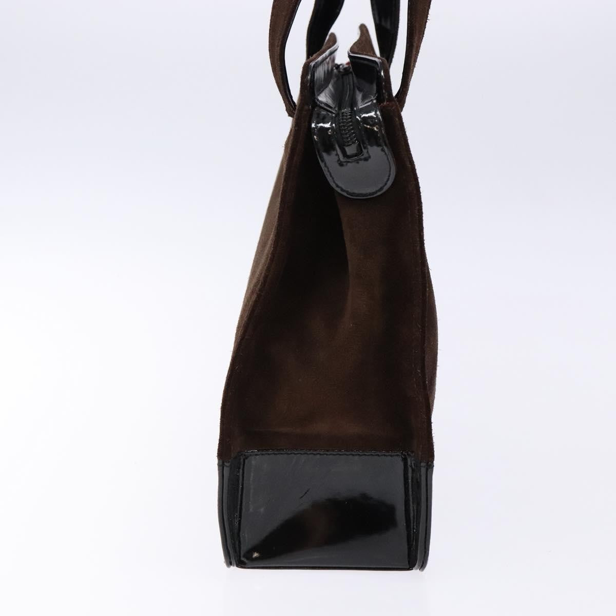 Chanel Vintage Logo Tote Suede, BROWN, SUEDE, Tote bag
