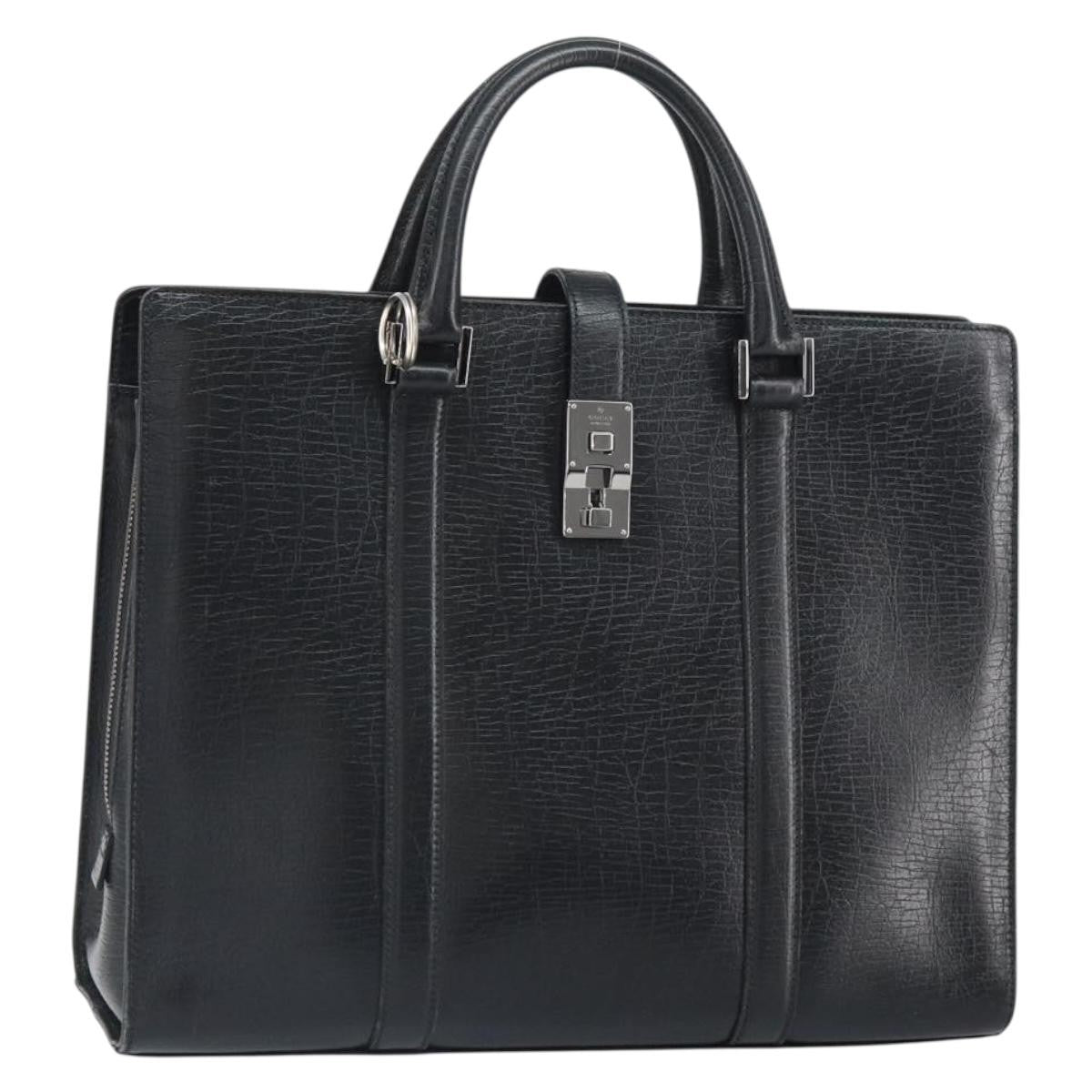 Gucci Vintage Handbag Leather, BLACK, LEATHER, Handbag
