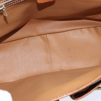Celine Vintage Macadam Shoulder Bag Canvas and Leather, BROWN, CANVAS, Shoulder bag