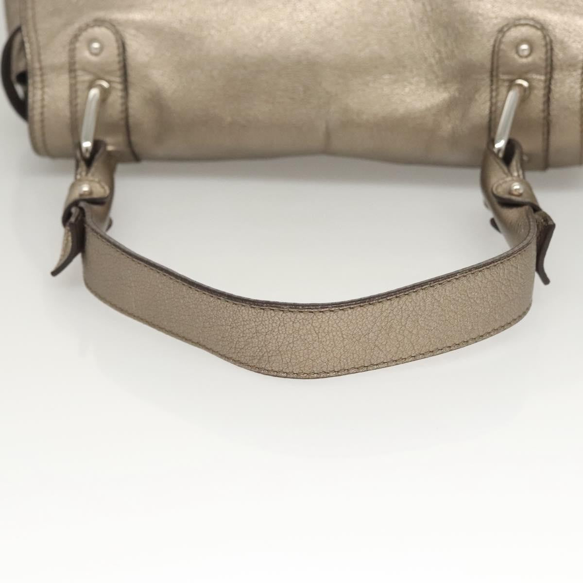 Salvatore Ferragamo Gancini Shoulder Bag Leather, GOLD, LEATHER, Shoulder bag