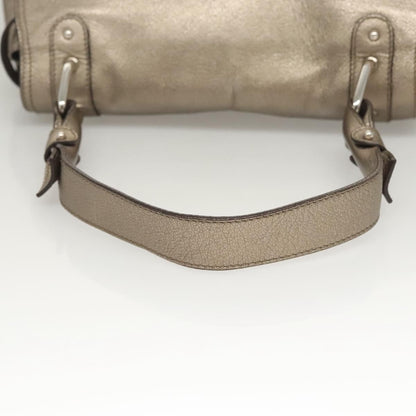Salvatore Ferragamo Gancini Shoulder Bag Leather, GOLD, LEATHER, Shoulder bag