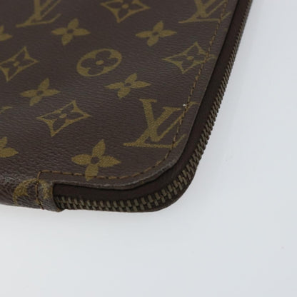 Louis Vuitton Poche Documents Monogram Canvas, BROWN, CANVAS, Clutche & pouche