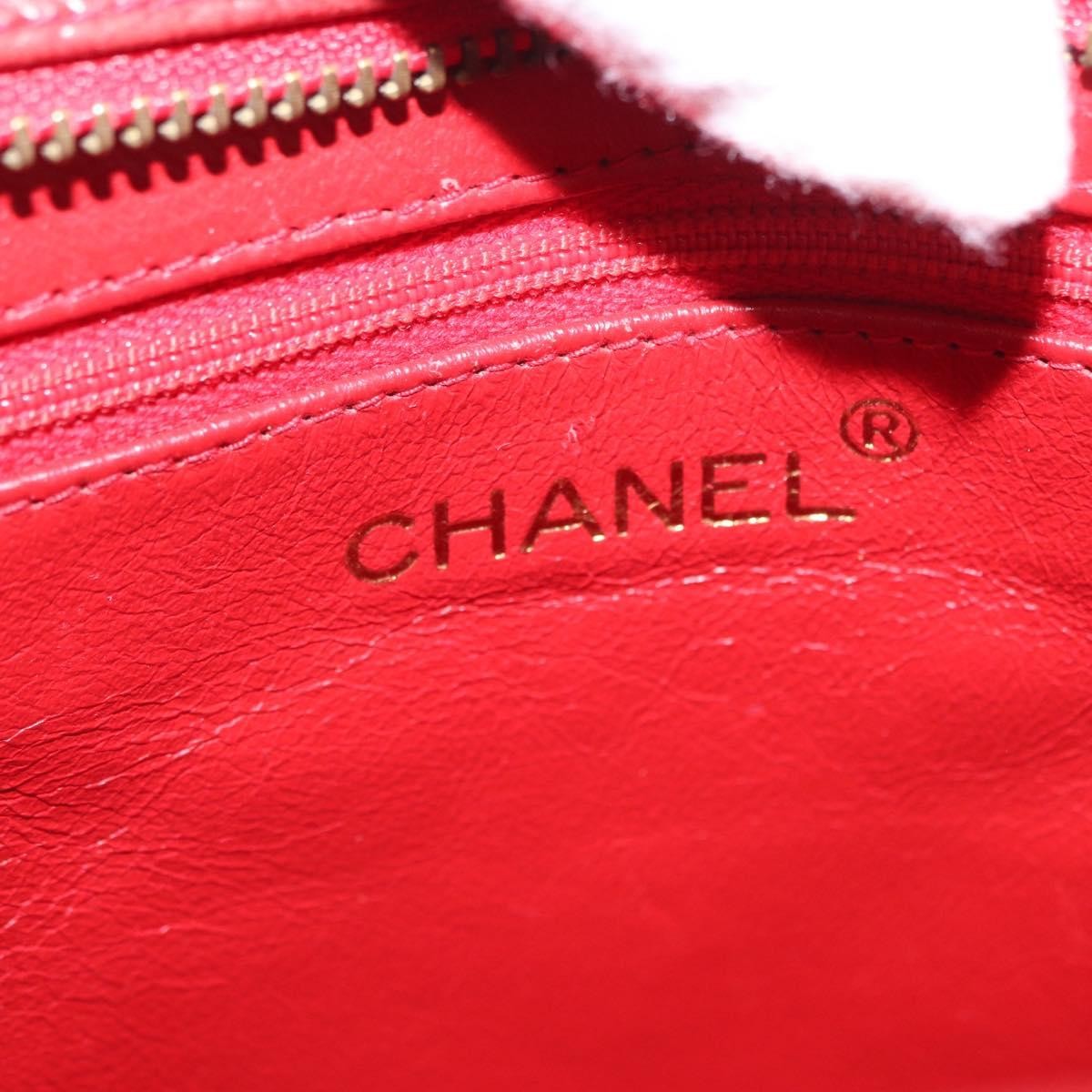 Chanel Vintage Diamond CC Tassel Shoulder Bag Quilted Leather, RED, LEATHER, Shoulder bag