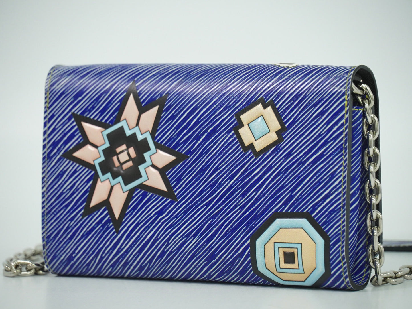 Louis Vuitton Twist Chain Wallet Epi Leather, BLUE, DENIM_JEANS, Shoulder bag