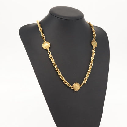 Chanel Vintage 31 Rue Cambon Medallion Pendant Necklace Metal, GOLD, METAL, Necklace