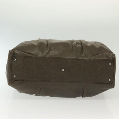 Salvatore Ferragamo Gancini Buckle Shoulder Bag Leather, KHAKI, LEATHER, Shoulder bag