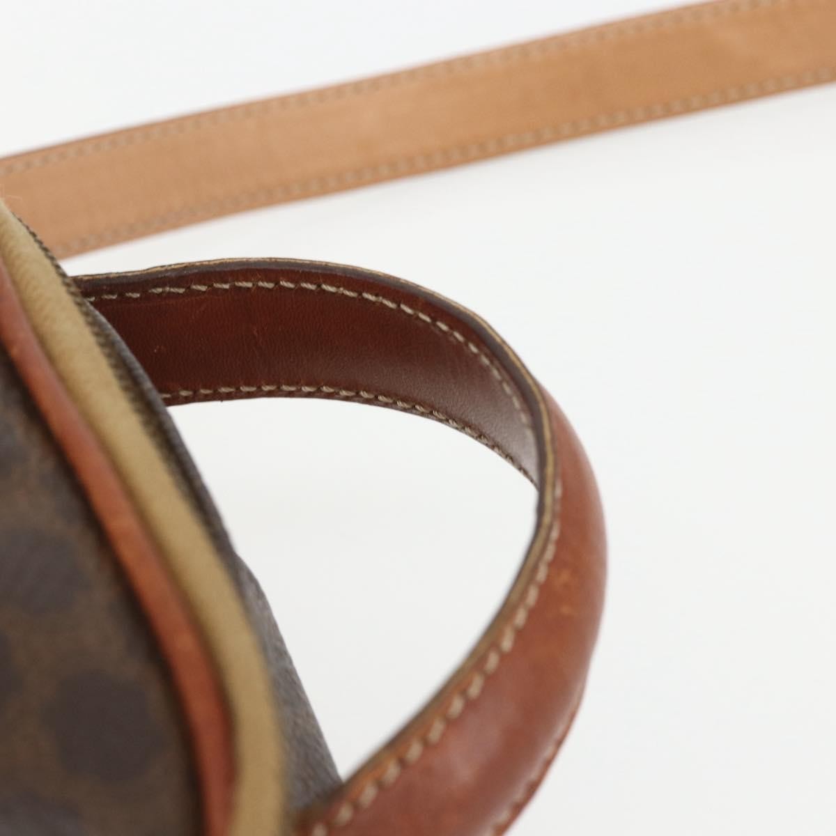 Celine Vintage Macadam Handbag Canvas and Leather, BROWN, CANVAS, Shoulder bag