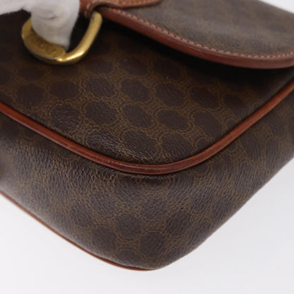 Celine Vintage Macadam Shoulder Bag Canvas and Leather, BROWN, CANVAS, Shoulder bag