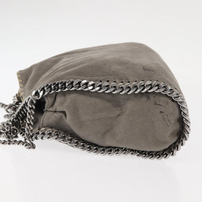Stella McCartney Falabella Fold Over Crossbody Bag Suede, GRAY, SUEDE, Shoulder bag
