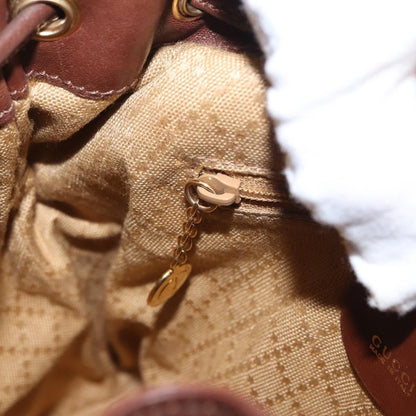 Gucci Vintage Bamboo Backpack Leather, BROWN, LEATHER, Backpack