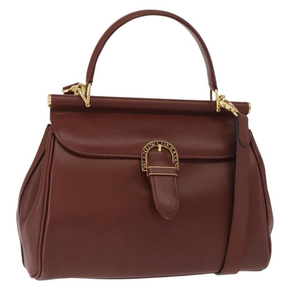 Valentino Garavani Vintage Handbag Leather, BURGUNDY, LEATHER, Handbag