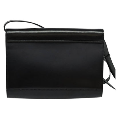 Celine Vintage Circle Logo Crossbody Bag Leather, BLACK, LEATHER, Crossbody bag
