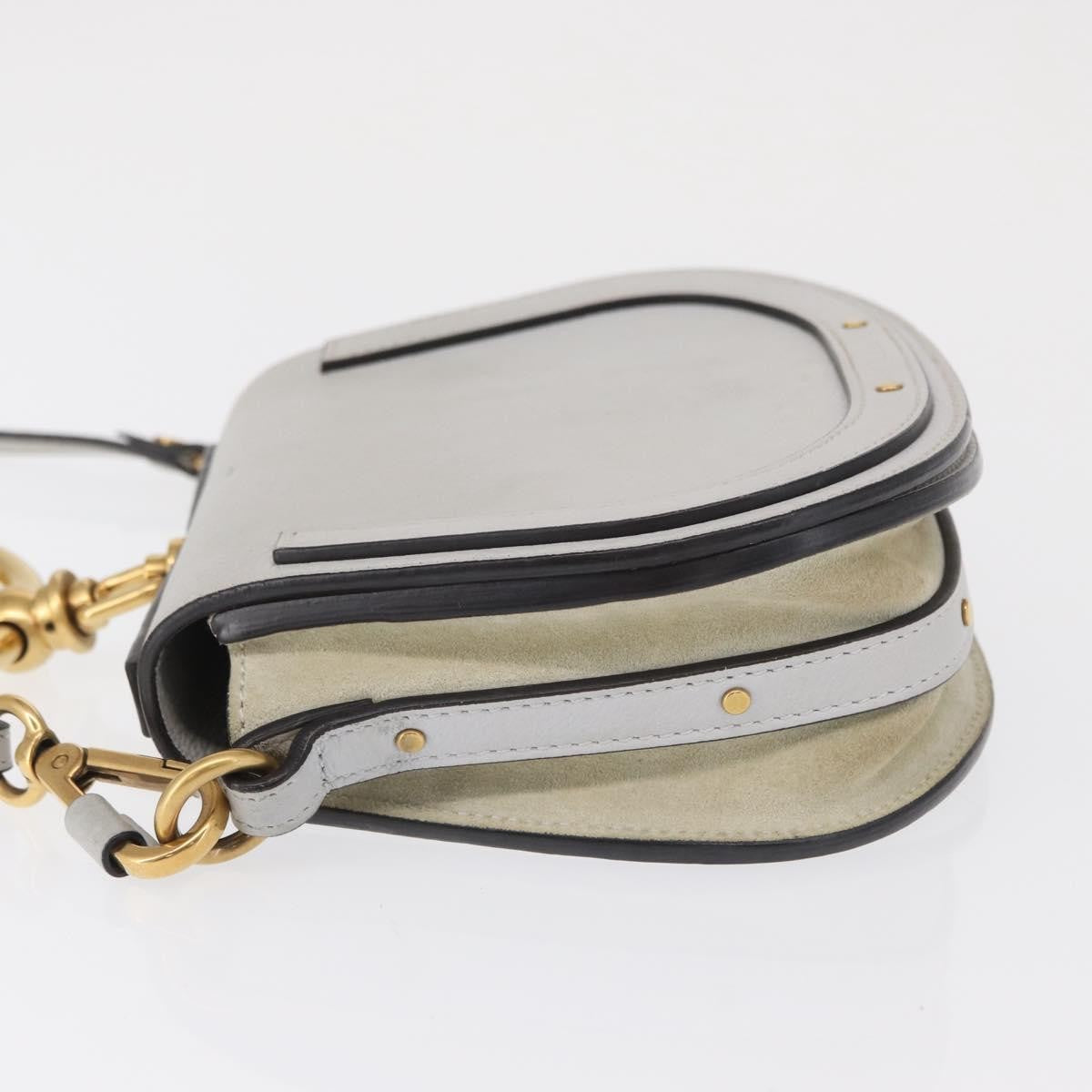 Chloe Nile Crossbody Bag Leather, WHITE, LEATHER, Shoulder bag