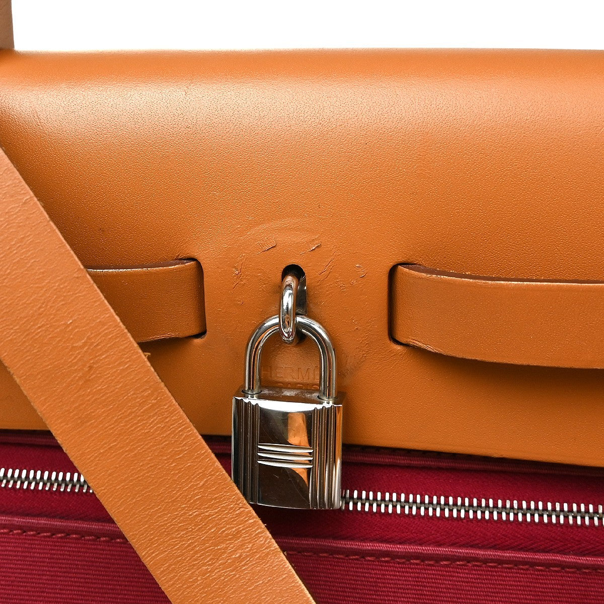 Hermes Herbag Zip Leather and Toile, Multicolour, Canvas, Handbag