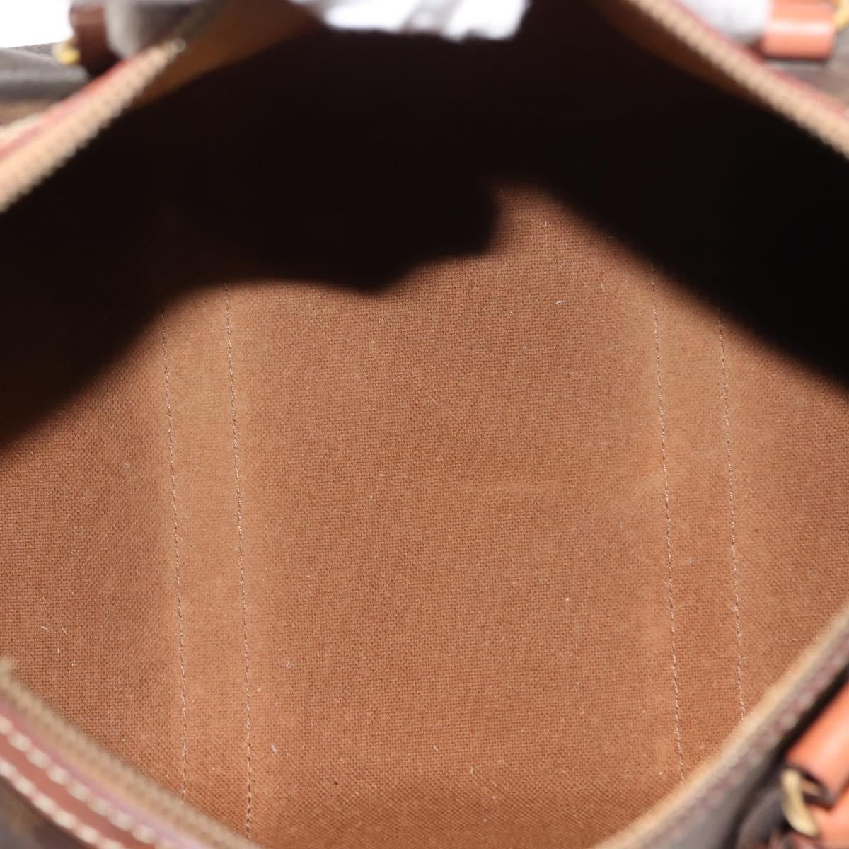 Celine Macadam Handbag Macadam with leather, BROWN, CANVAS, Handbag