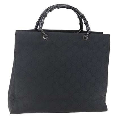 Gucci Vintage Bamboo Handle Tote GG Nylon, BLACK, NYLON, Tote bag