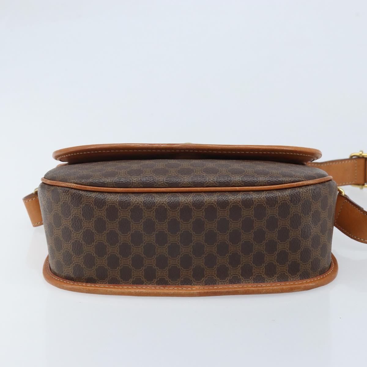Celine Vintage Macadam Shoulder Bag Canvas and Leather, BROWN, CANVAS, Shoulder bag
