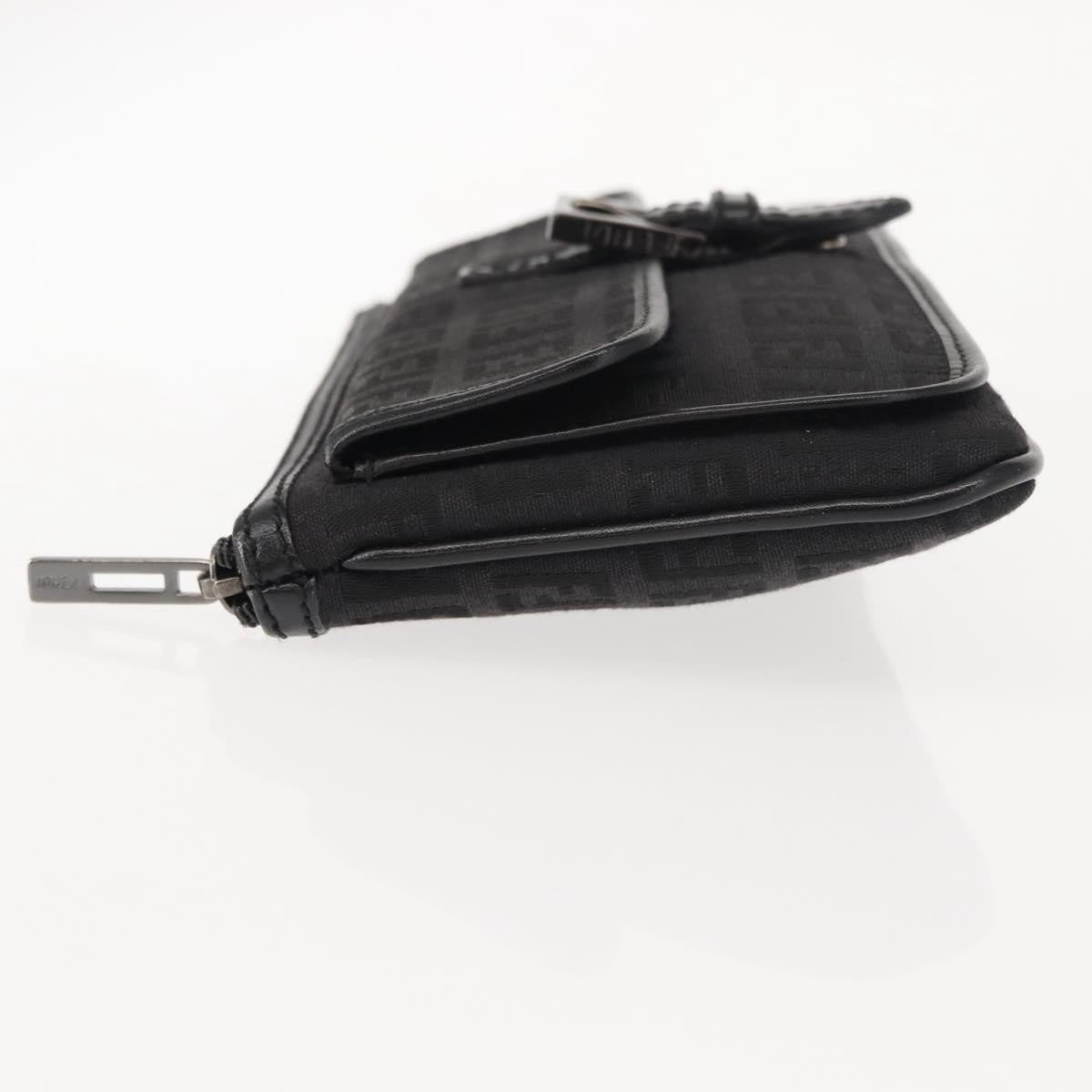 Fendi FF Logo Pouch Canvas, BLACK, CANVAS, Clutche & pouche