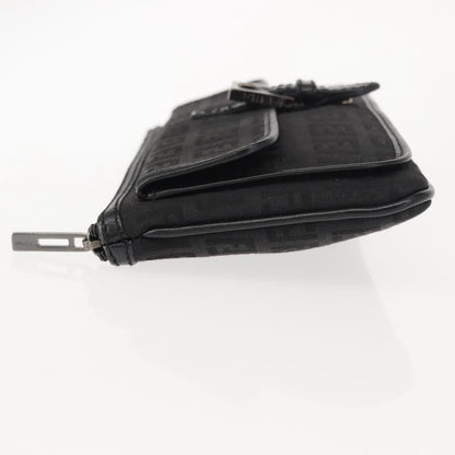 Fendi FF Logo Pouch Canvas, BLACK, CANVAS, Clutche & pouche