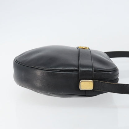 Christian Dior Vintage Shoulder Bag Leather, NAVY, LEATHER, Shoulder bag