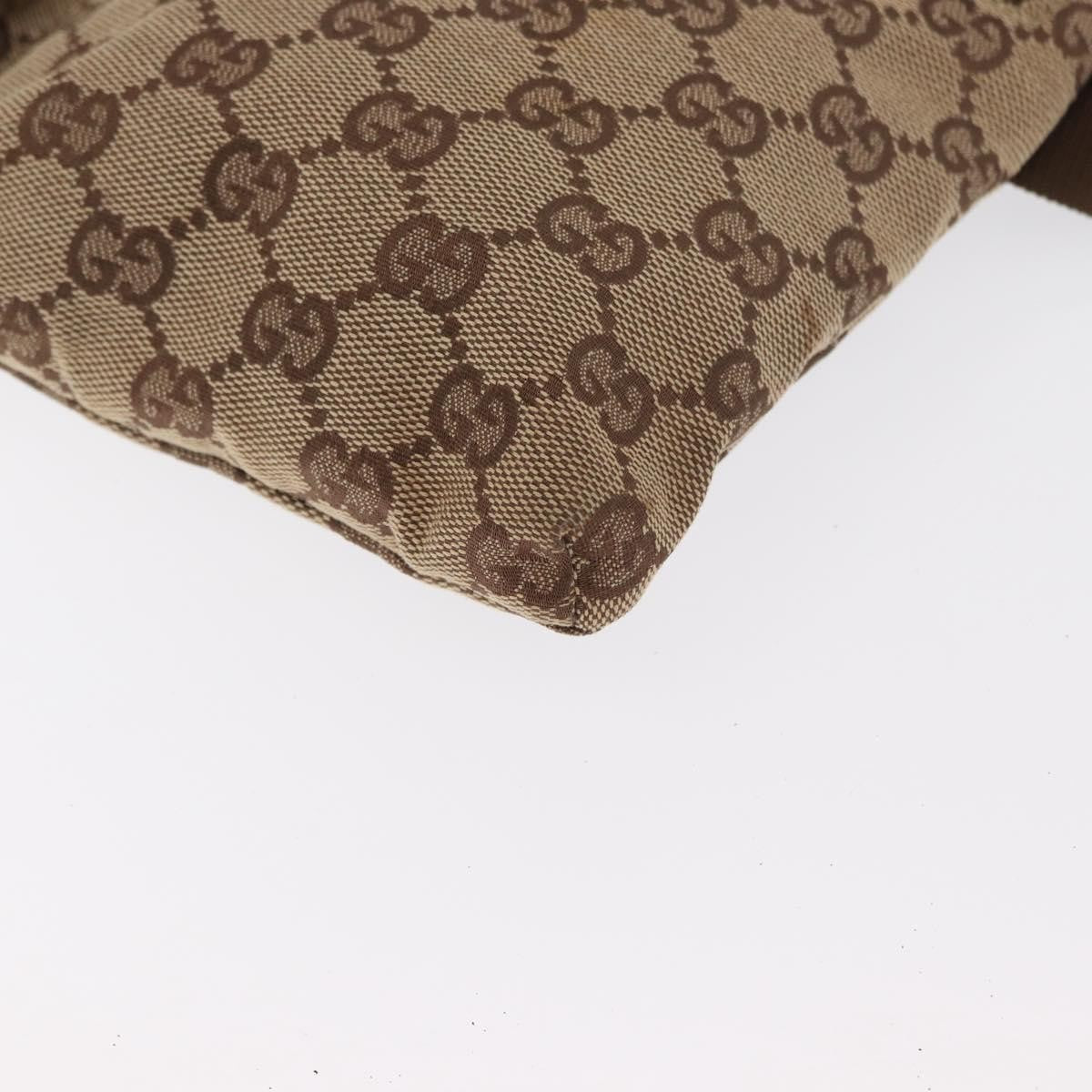 Gucci Vintage Double Belt Bag GG Canvas with Leather, BEIGE, CANVAS, Clutche & pouche