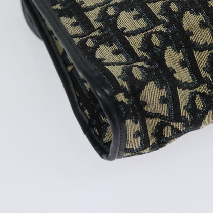 Christian Dior Vintage Trotter Shoulder Bag Canvas, NAVY, CANVAS, Shoulder bag
