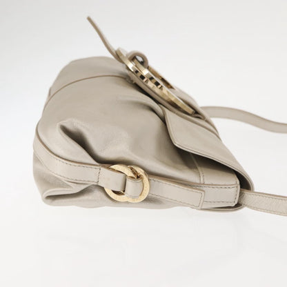 Bvlgari Chandra Flap Shoulder Bag Leather, Silver, Leather, Shoulder Bag