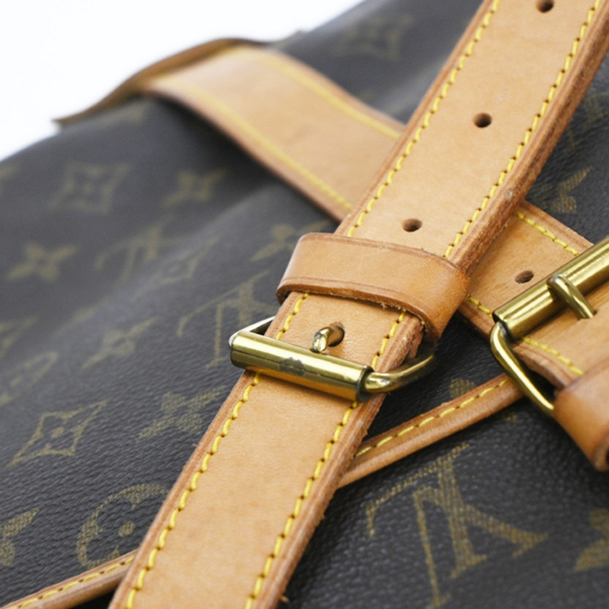 Louis Vuitton Saumur Handbag Monogram Canvas, BROWN, CANVAS, Shoulder bag