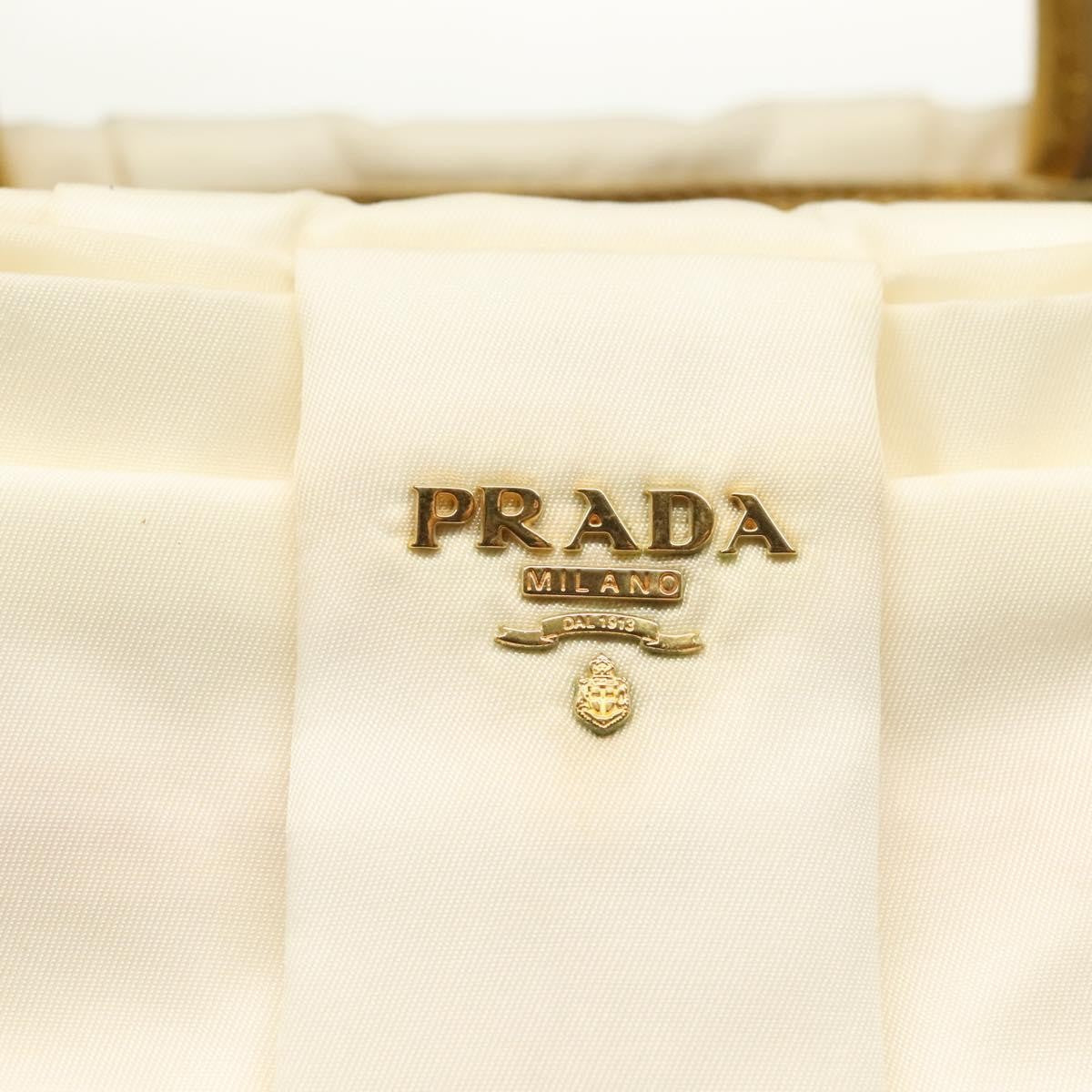 Prada Bow Tote Tessuto with Leather, WHITE, NYLON, Tote bag